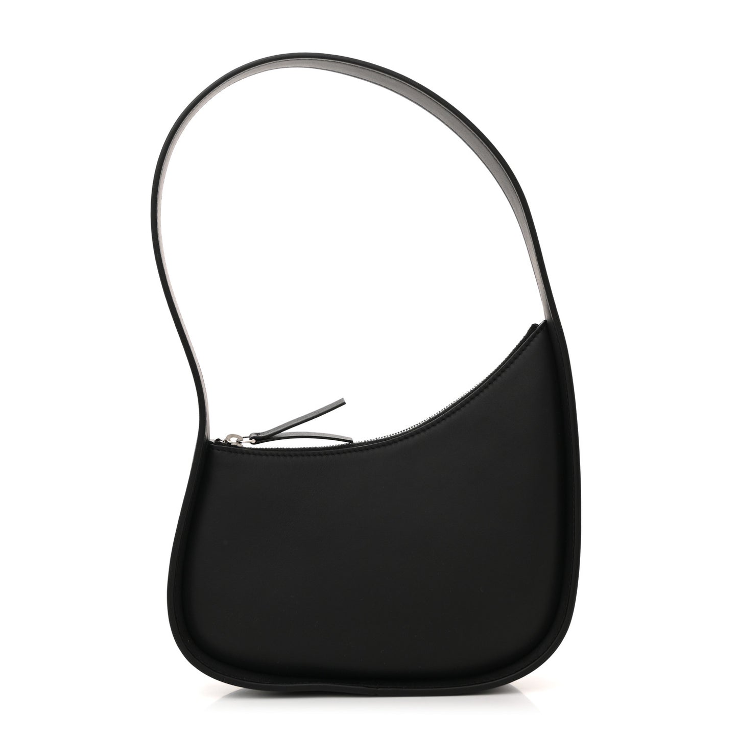 Smooth Calfskin Half Moon Shoulder Bag Black
