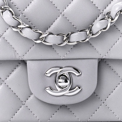 Chanel Lambskin Quilted Mini Rectangular Flap Grey 9 of 13
