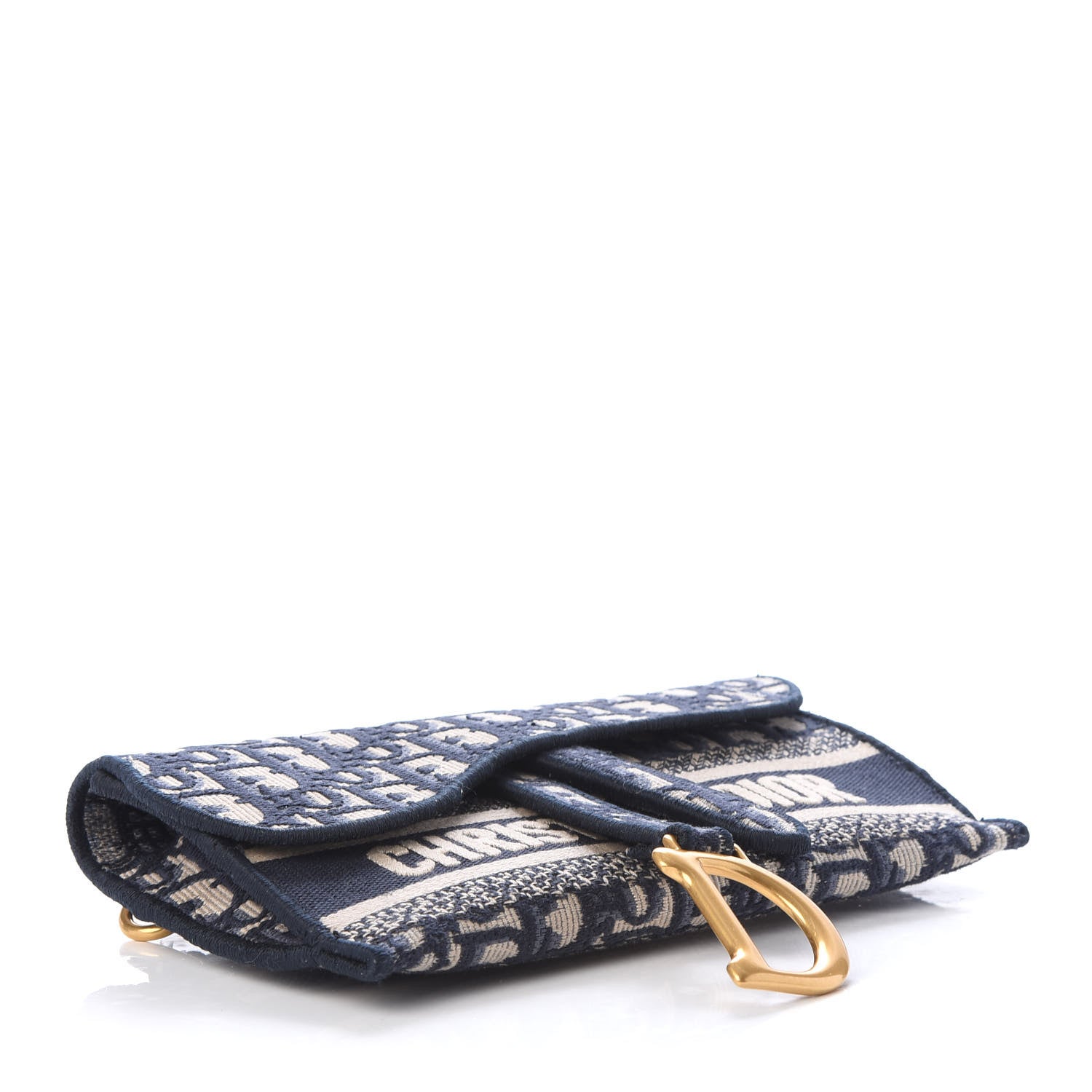 Christian Dior Oblique Slim Saddle Pouch Blue 4 of 10