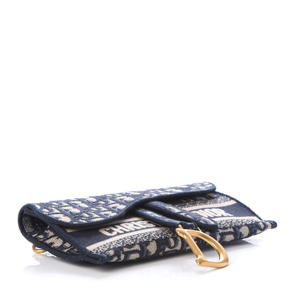 Christian Dior Oblique Slim Saddle Pouch Blue 4 of 10