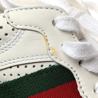 Gucci Calfskin Web Perforated Womens Platform 55mm Sneakers 37 White Bright Splash 11 of 12