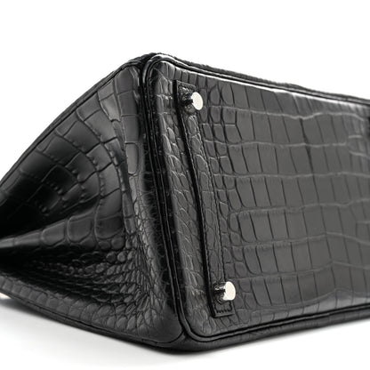Hermes Matte Alligator Birkin 30 Black 9 of 13