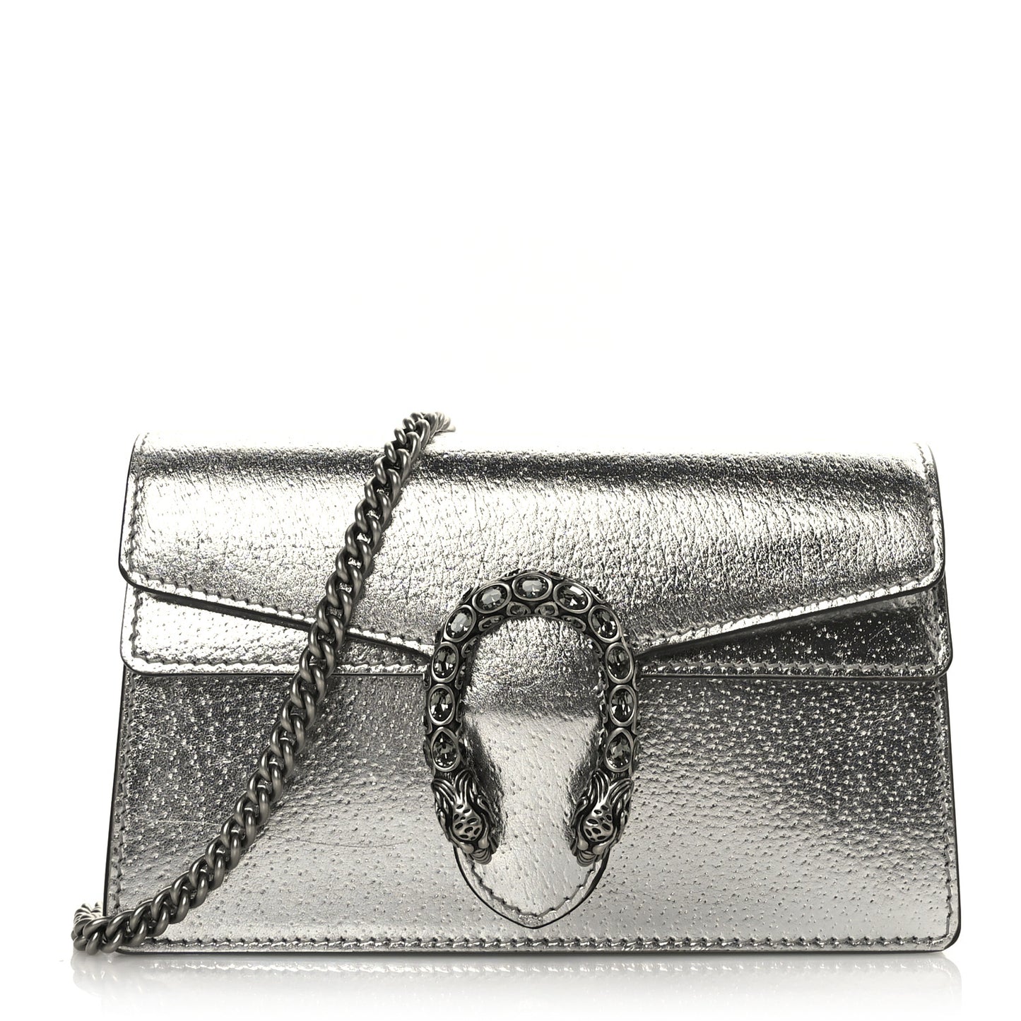 Metallic Calfskin Super Mini Dionysus Shoulder Bag Silver