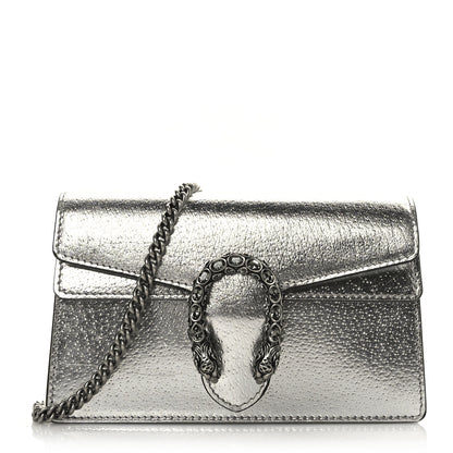 Gucci Metallic Calfskin Super Mini Dionysus Shoulder Bag Silver 1 of 8