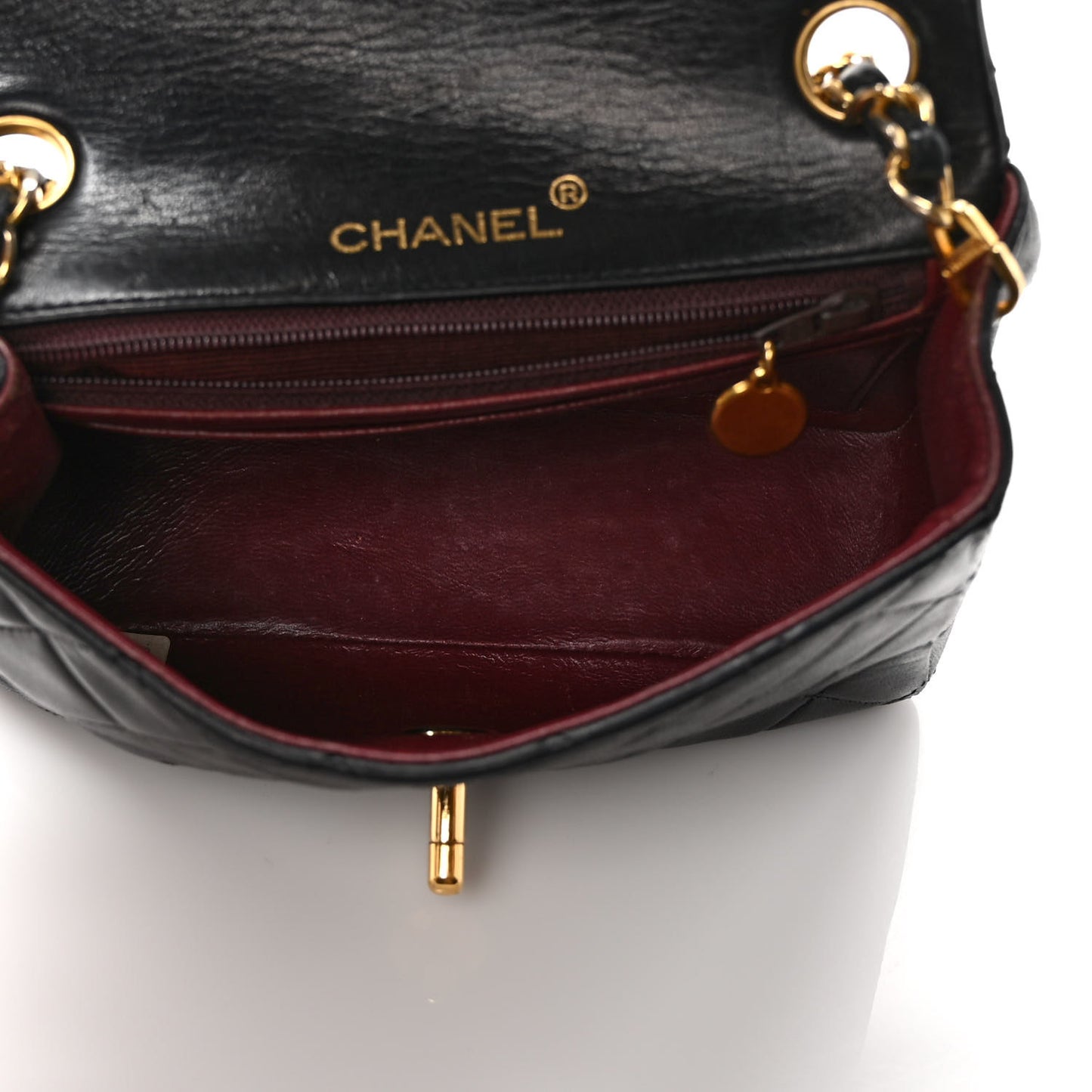 Lambskin Quilted Mini Square Flap Black