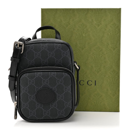 Gucci GG Supreme Monogram Azalea Calfskin Mini Retro Interlocking G Bag Black 11 of 11