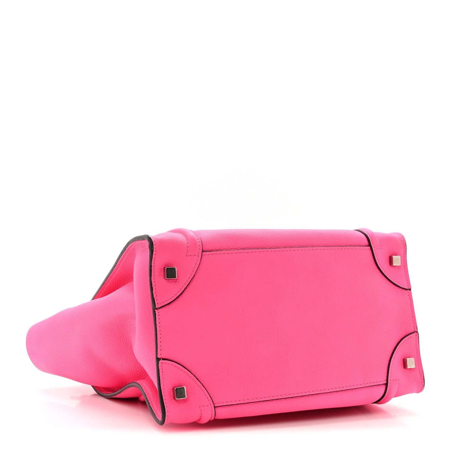 Drummed Calfskin Mini Luggage Fluo Pink