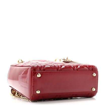 Christian Dior Patent Cannage Mini Lady Dior Red 4 of 10