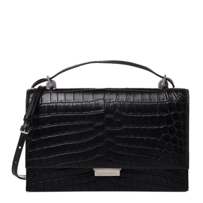 Saint Laurent Calfskin Crocodile Embossed Small Babylone Black 1 of 9