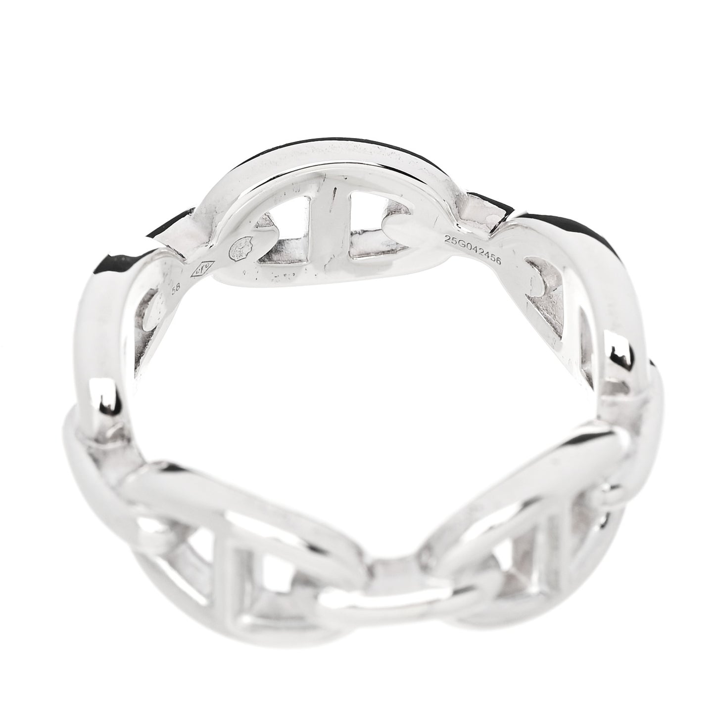 Sterling Silver PM Chaine d'Ancre Enchainee Band Ring 58 8.5