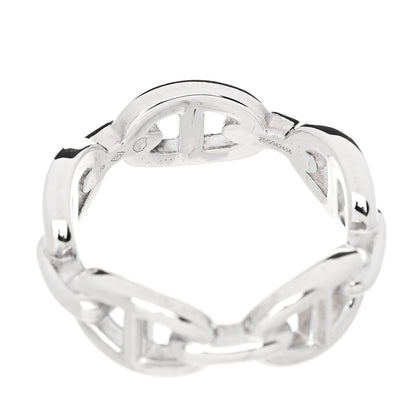 Hermes Sterling Silver PM Chaine d'Ancre Enchainee Band Ring 58 8.5 5 of 7
