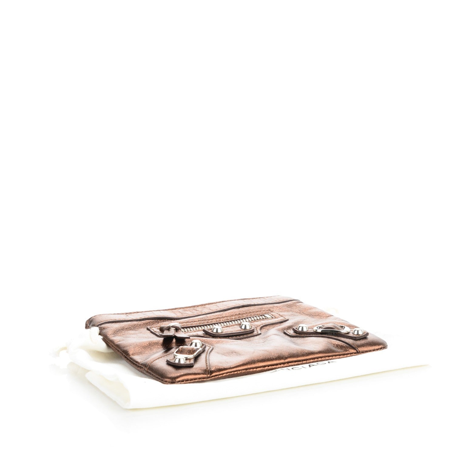 Balenciaga Metallic Agneau Silver Hardware M Porte-Monnaie Coin Purse Sparkle Bronze 4 of 7