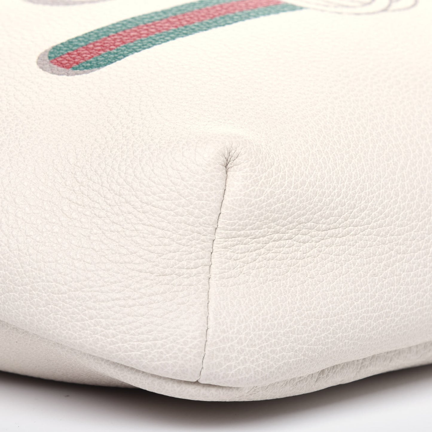 Grained Calfskin Logo Belt Bag White
