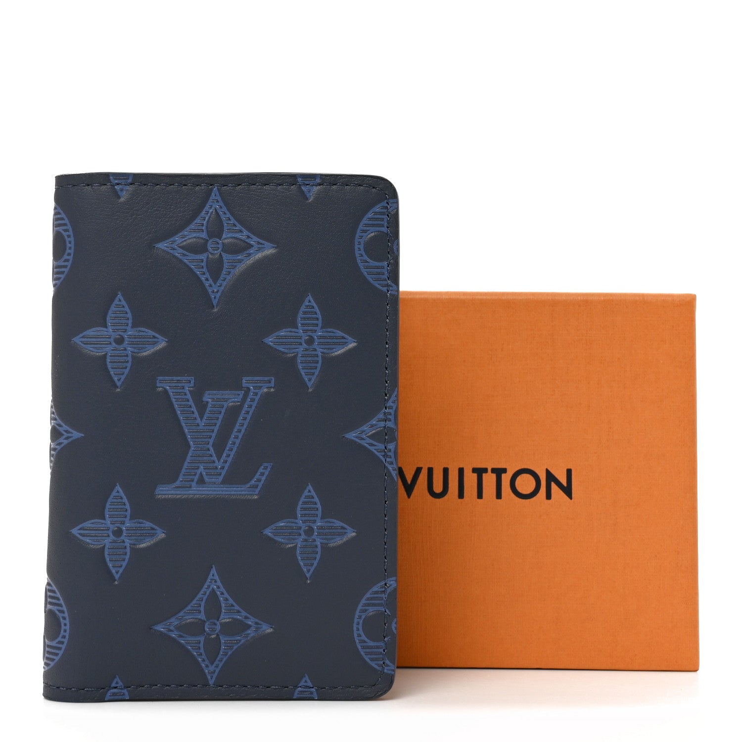 Louis Vuitton Calfskin Monogram Shadow Pocket Organizer Blue 7 of 7