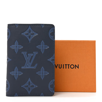 Louis Vuitton Calfskin Monogram Shadow Pocket Organizer Blue 7 of 7