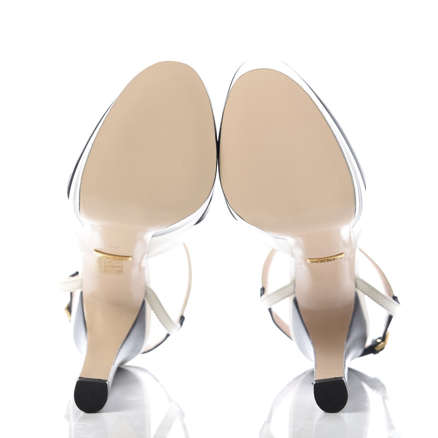 Calfskin Angel T-Strap Platform High Heel Pumps 35 Black