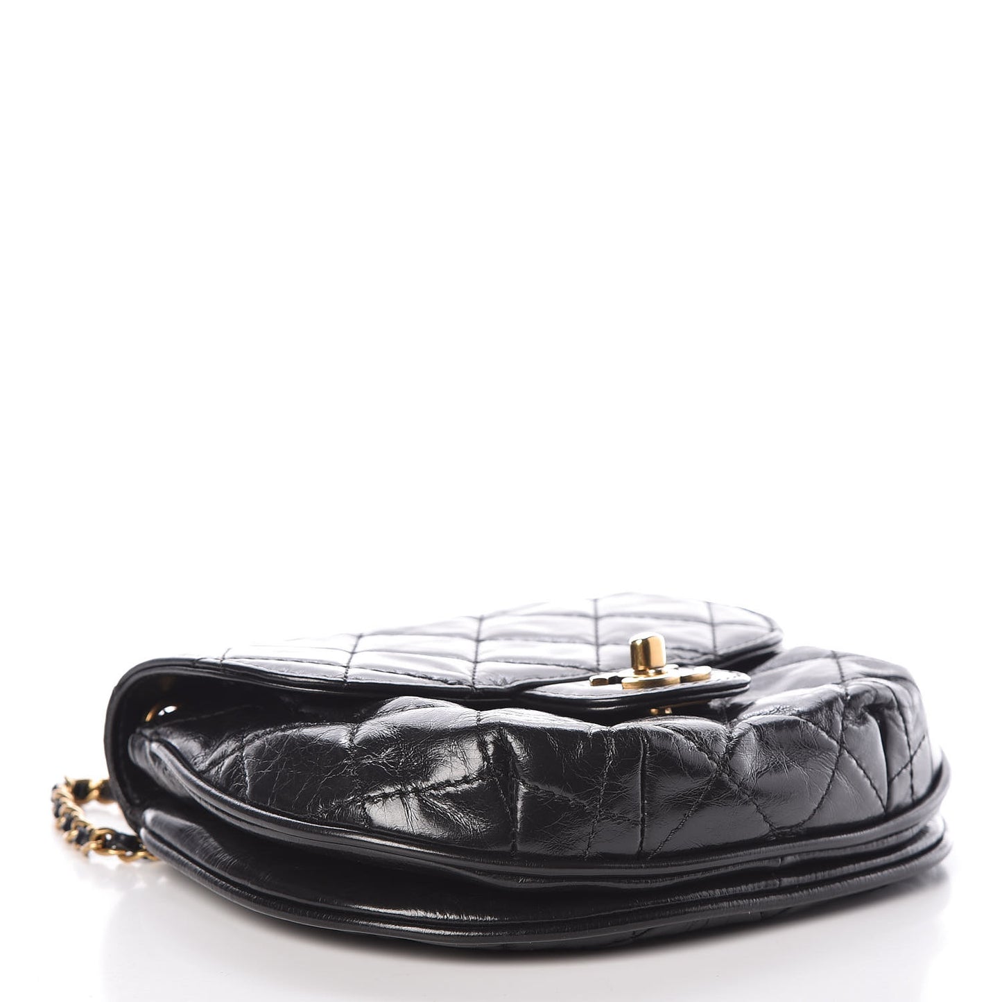 Aged Calfskin Small Bubble CC Flap Black