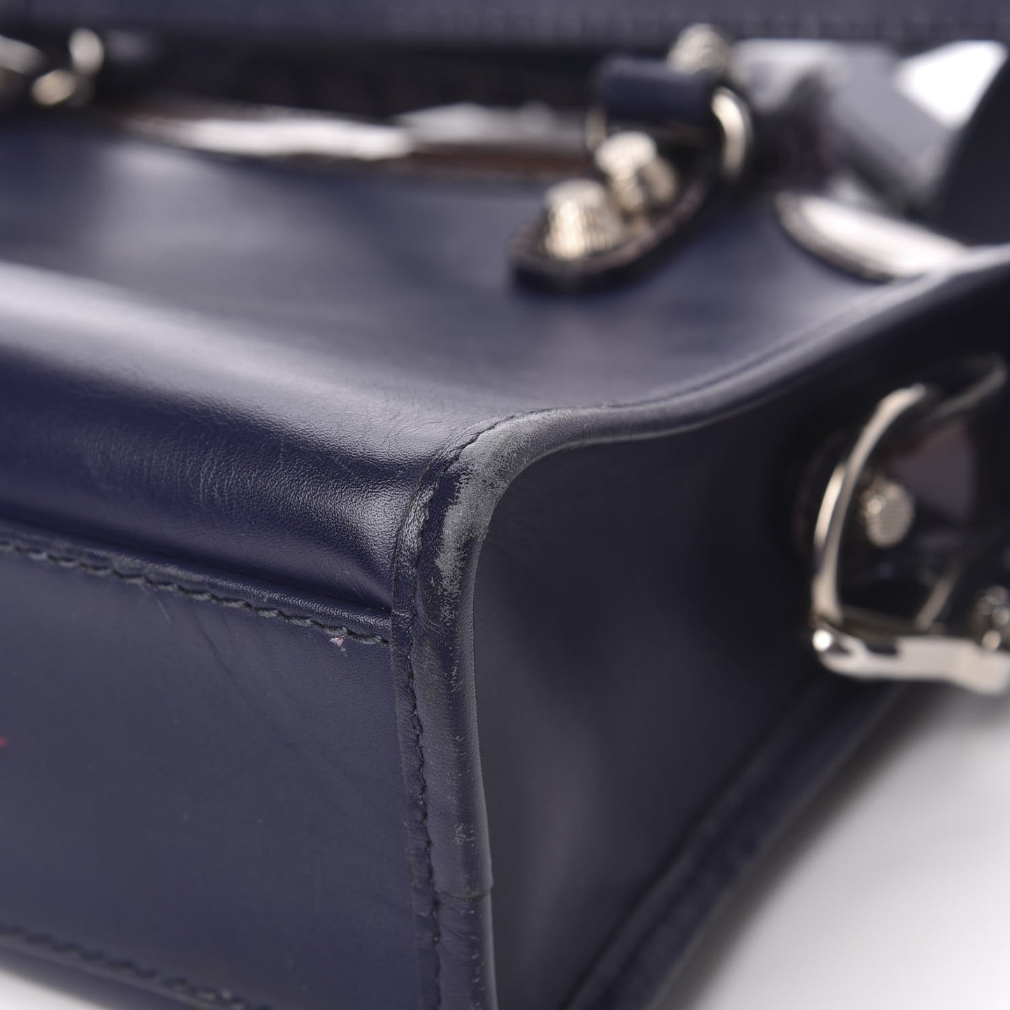 Smooth Calfskin Metallic Patent Giant 12 Silver Hardware Mini City Ultraviolet