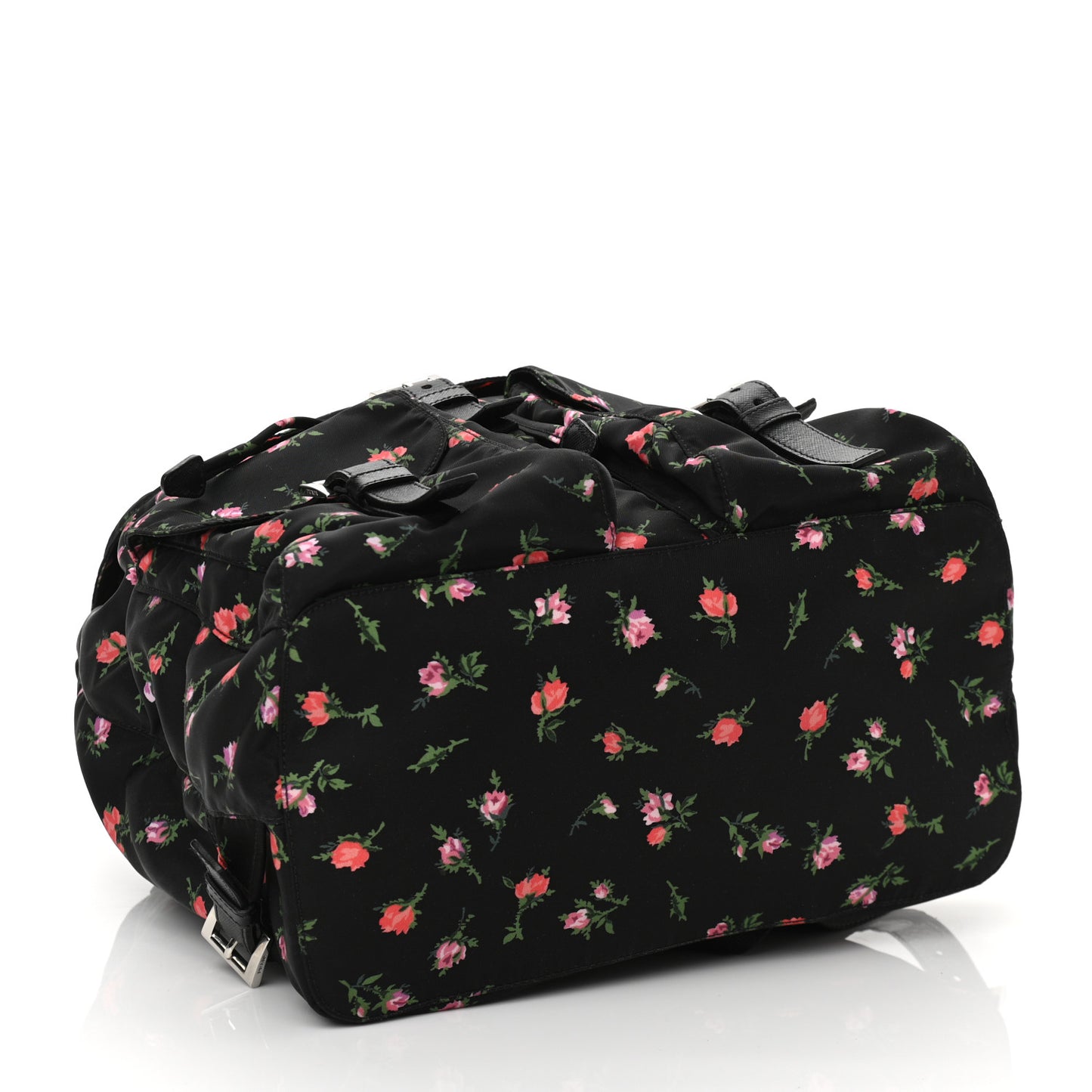 Tessuto Nylon Saffiano Stampata Backpack Black Dis Rose