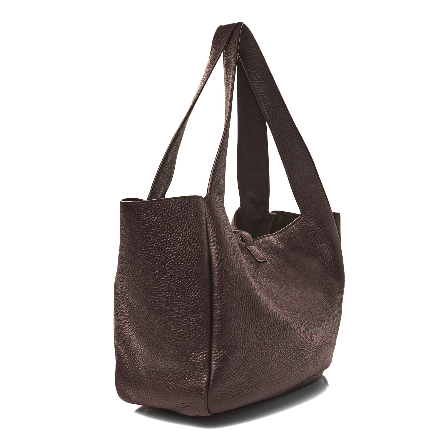 Saint Laurent Grained Deerskin Bea Tote Marron Fonce 3 of 12
