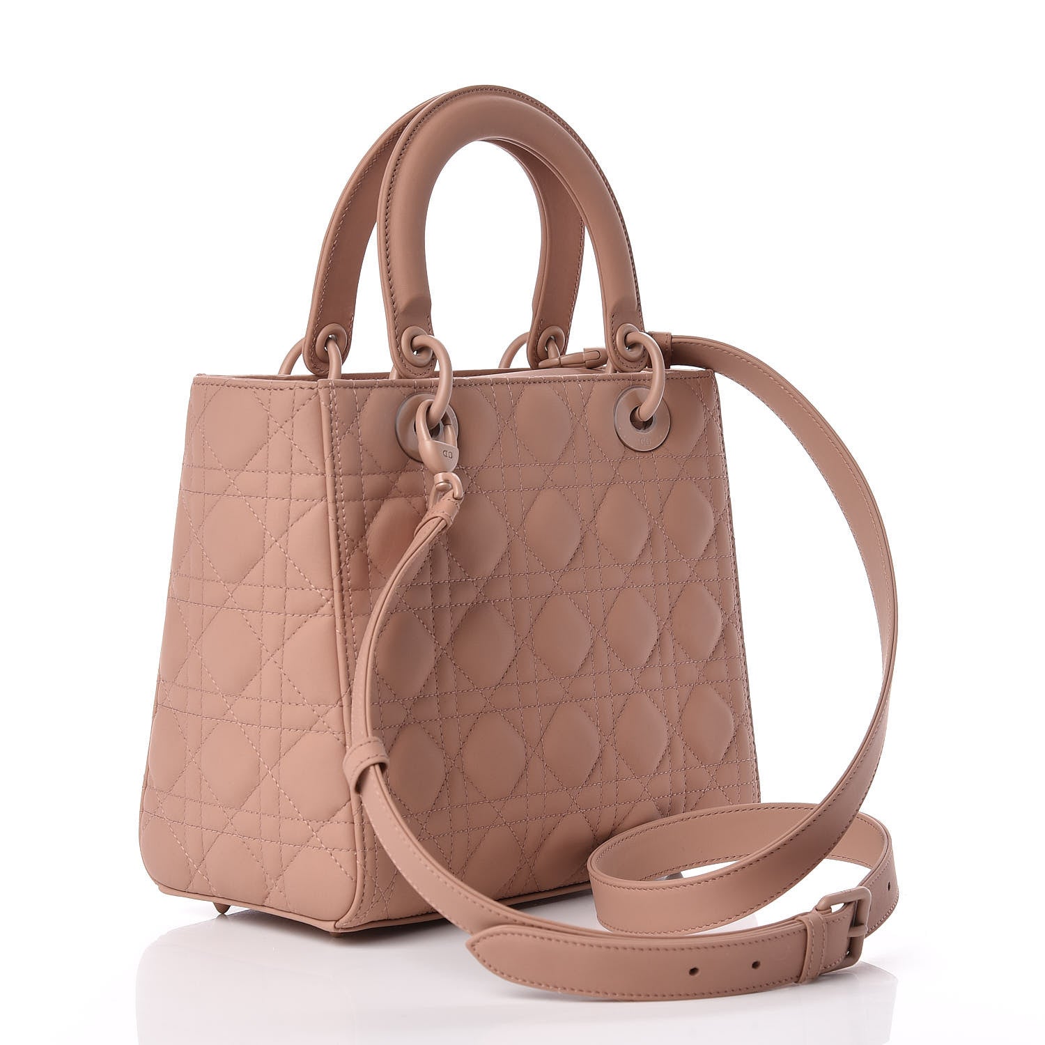 Christian Dior Ultra Matte Calfskin Cannage Medium Lady Dior Beige 3 of 10