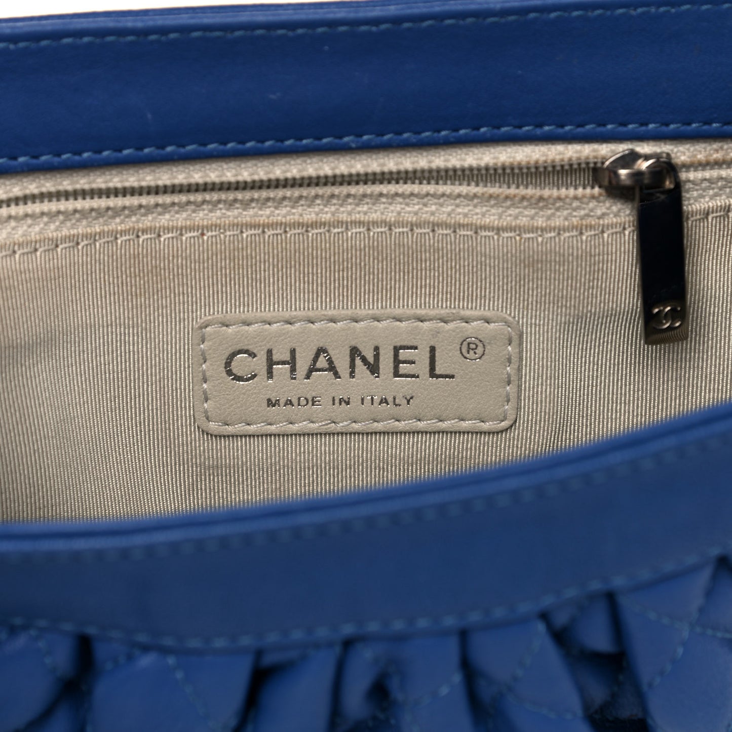 Washed Lambskin Quilted Mini Chain Around Flap Blue
