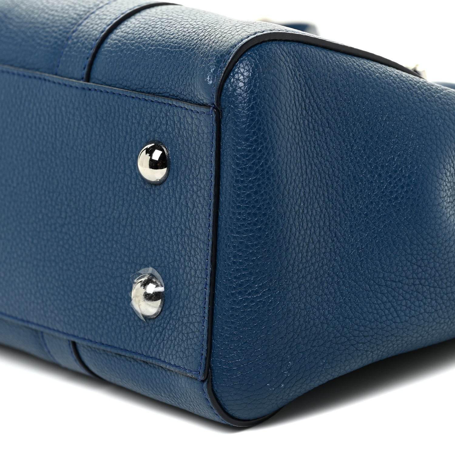Mulberry Small Classic Grain Calfskin Bayswater Double Zip Tote Blue 9 of 16