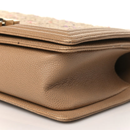 Chanel Calfskin Tweed Medium Boy Flap Dark Beige 9 of 9