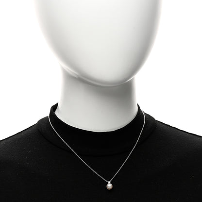Tiffany 18K White Gold Diamond Cultured Pearl 7-7.5mm Pendant Necklace 2 of 6