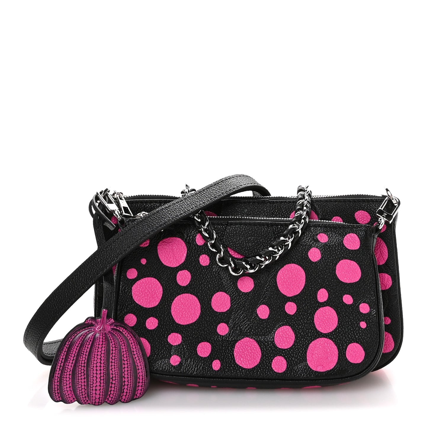 LV X YK Empreinte Multi Pochette Accessories Black Fuchsia