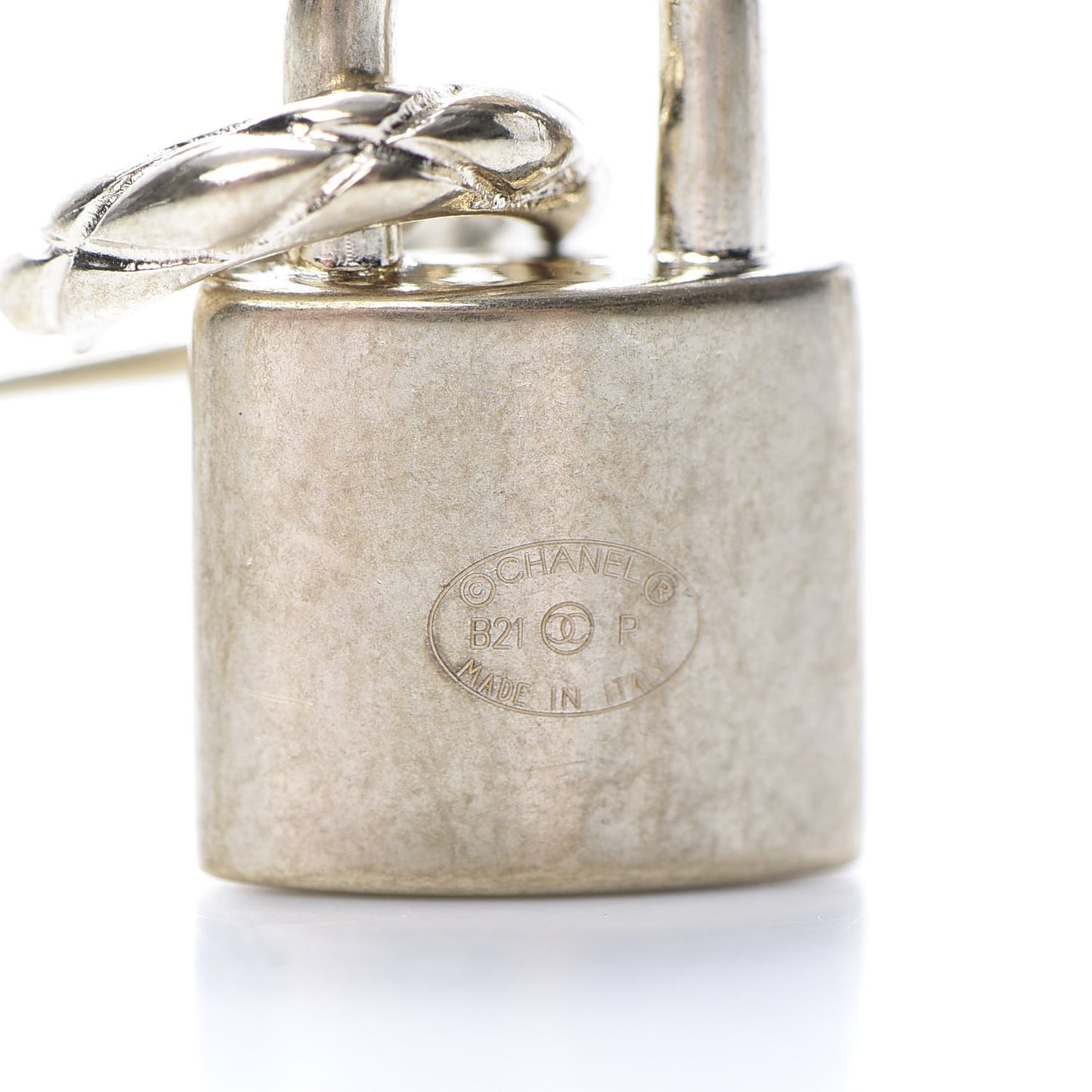 Metal Lock Drop Earrings Light Gold