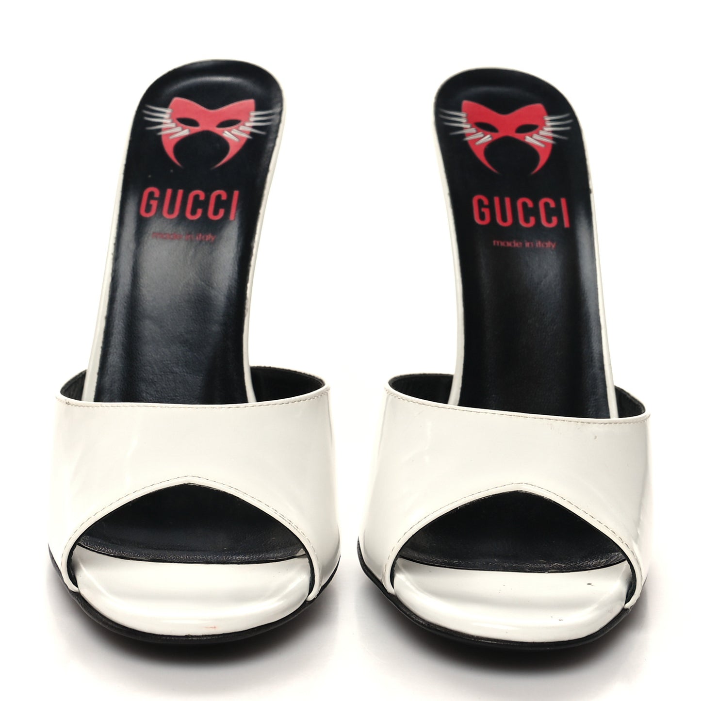 Polished Calfskin Scarlet High Heel Slide Sandals 39 Great White
