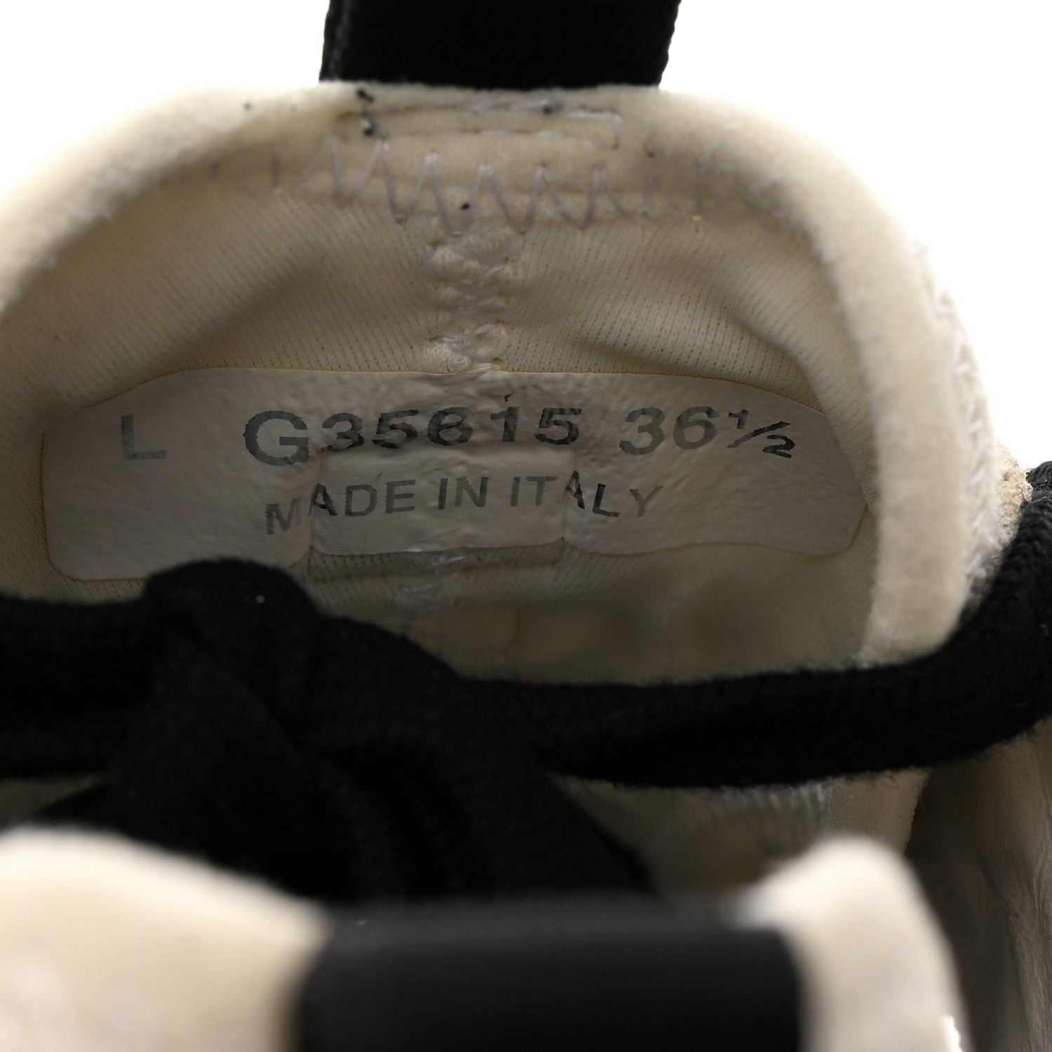 Chanel Fabric Calfskin Suede CC Sneakers 36.5 Ivory Black 6 of 9