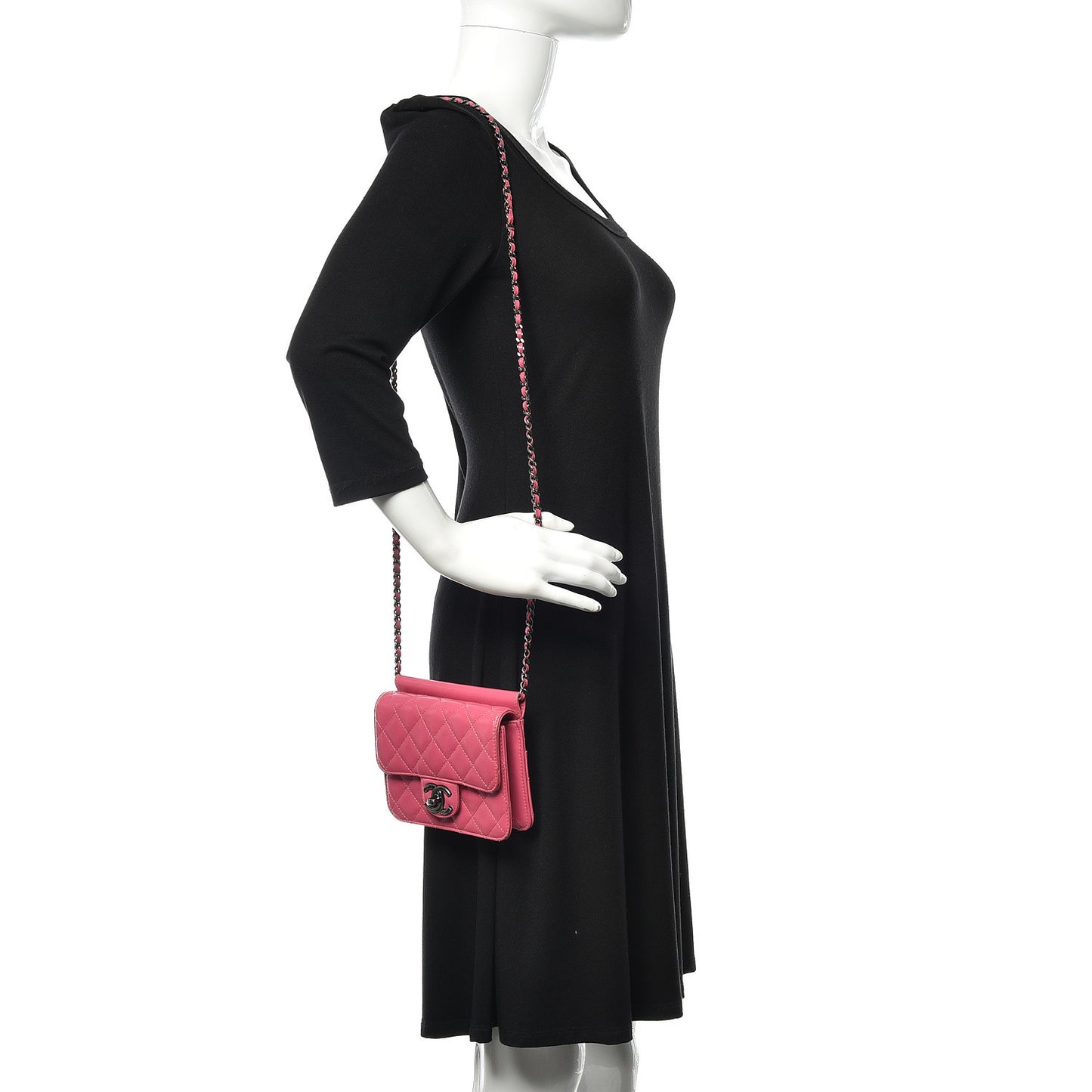 Lambskin Quilted Mini Crossing Times Flap Pink