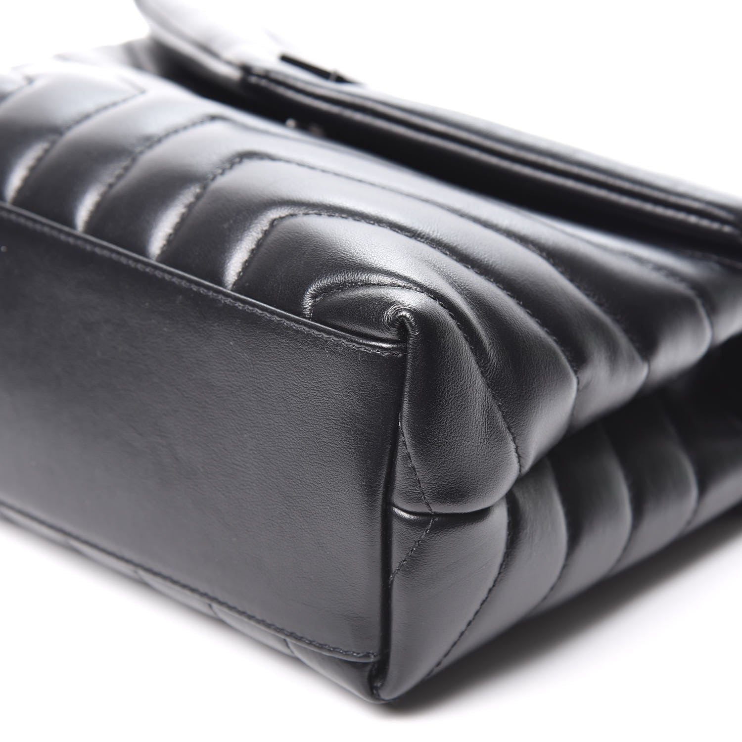 Saint Laurent Calfskin Y Quilted Monogram Small Loulou Chain Satchel Black 6 of 9