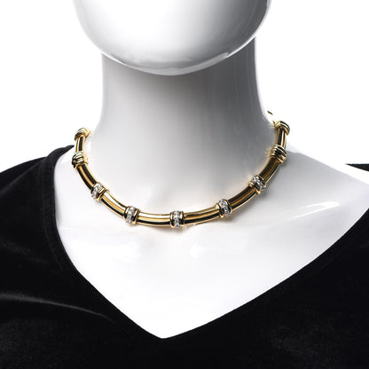 Tiffany 18K Yellow Gold Platinum Diamond Atlas Necklace 2 of 5