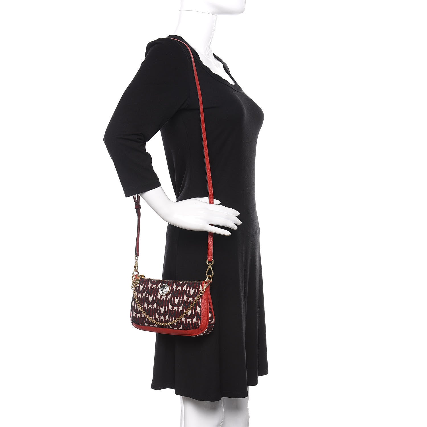 Miu Miu Jacquard Madras Logo Crossbody Red 2 of 11