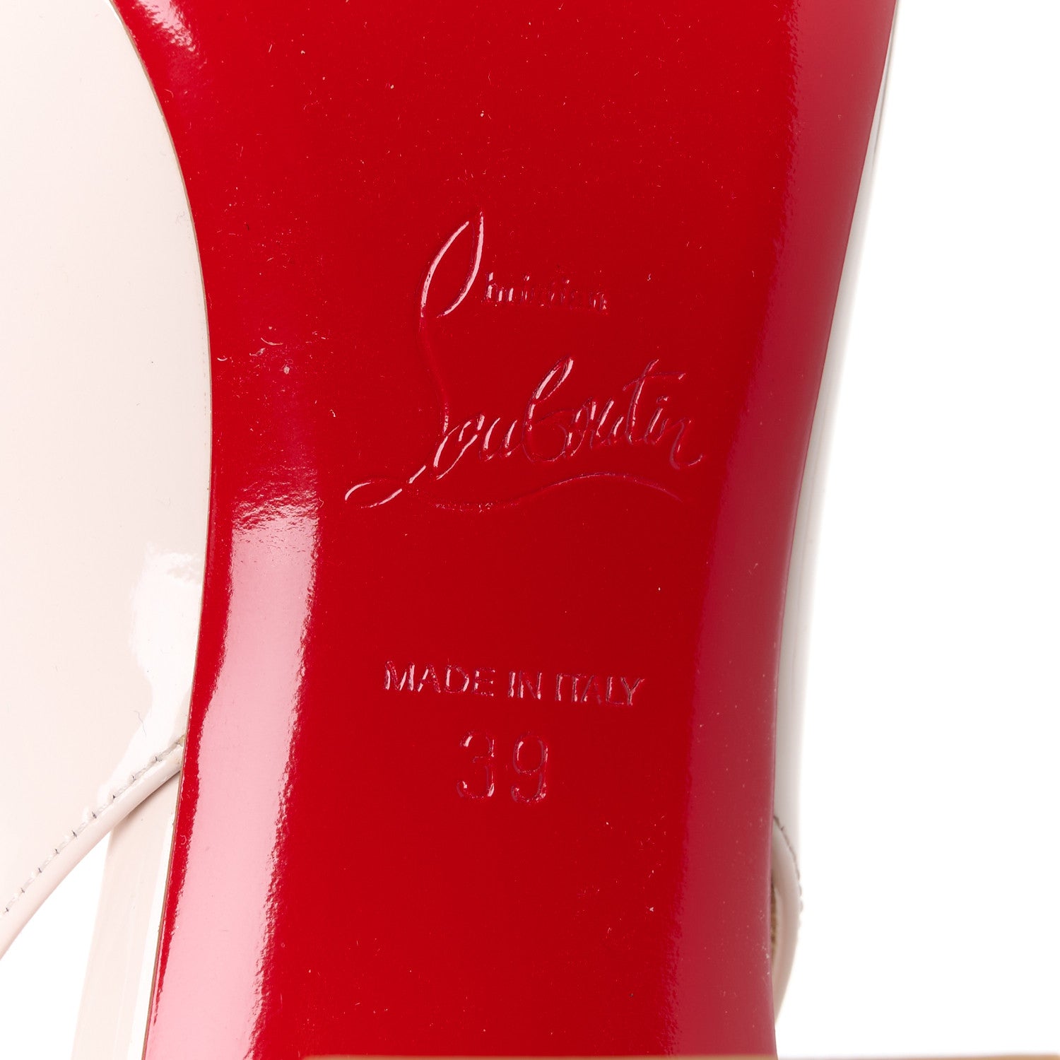 Christian Louboutin Patent So Jane Sling 55 Pump 39 Leche 8 of 9