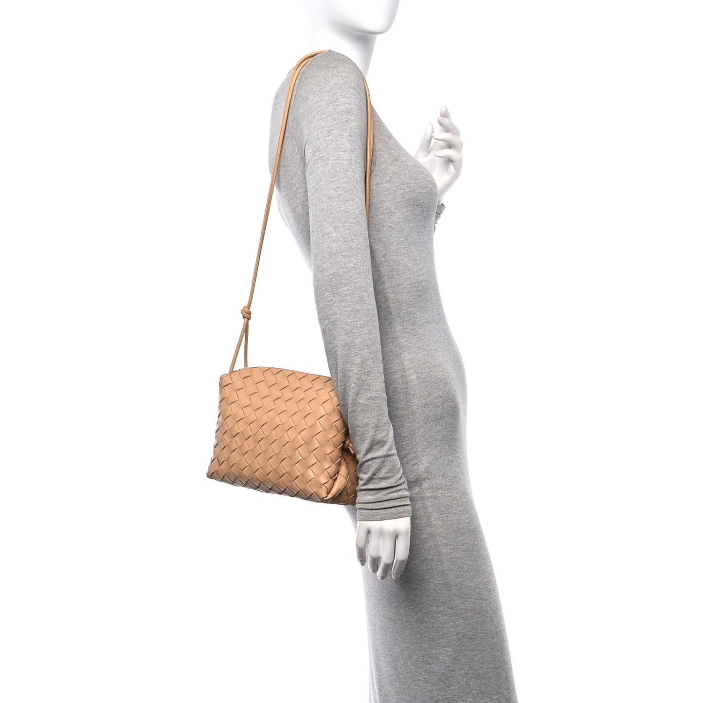 Nappa Intrecciato Small Loop Camera Bag Almond