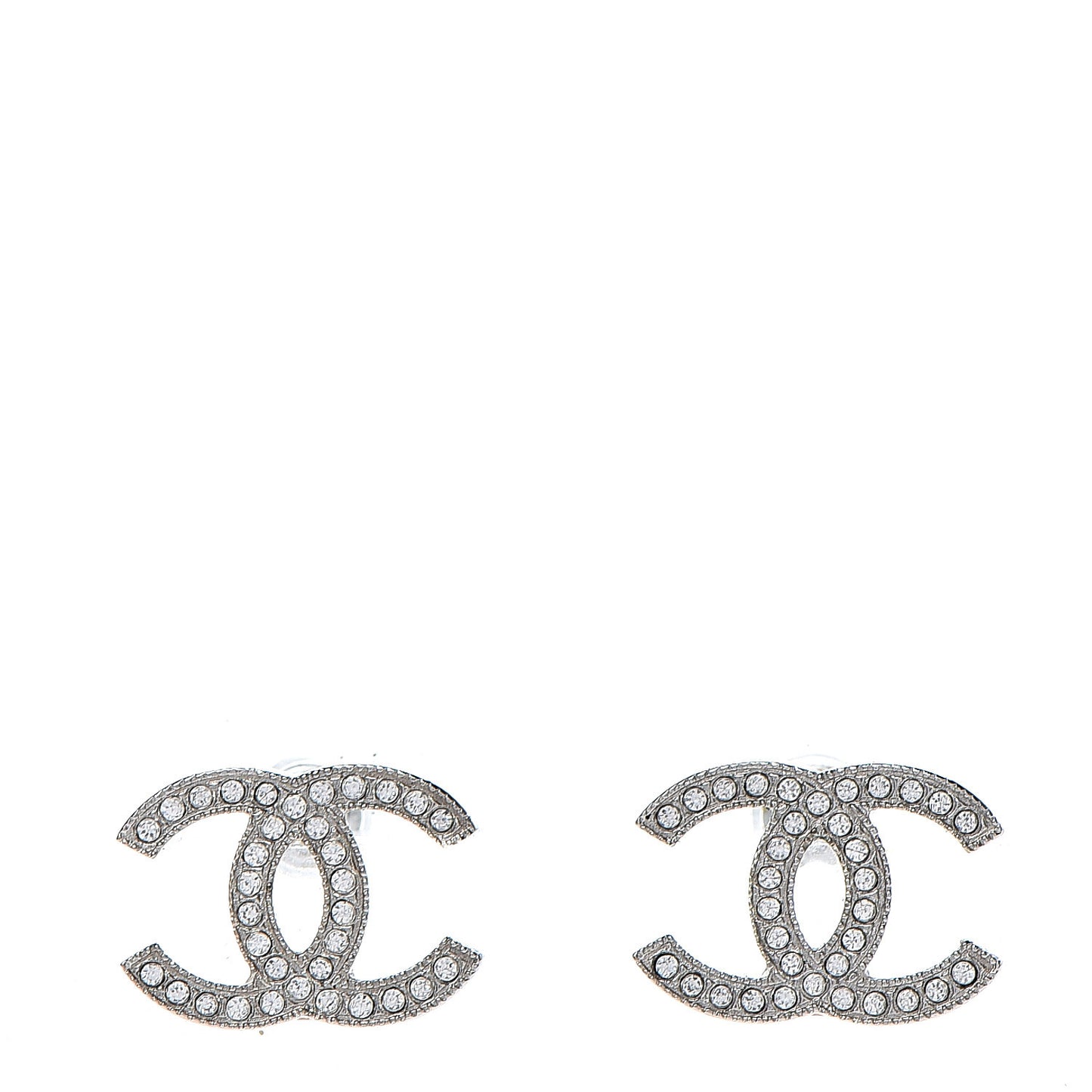 Crystal CC Earrings Silver