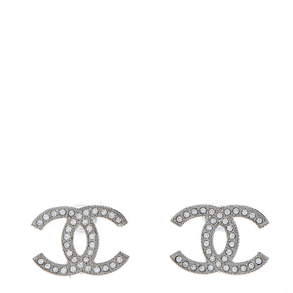 Chanel Crystal CC Earrings Silver 1 of 5