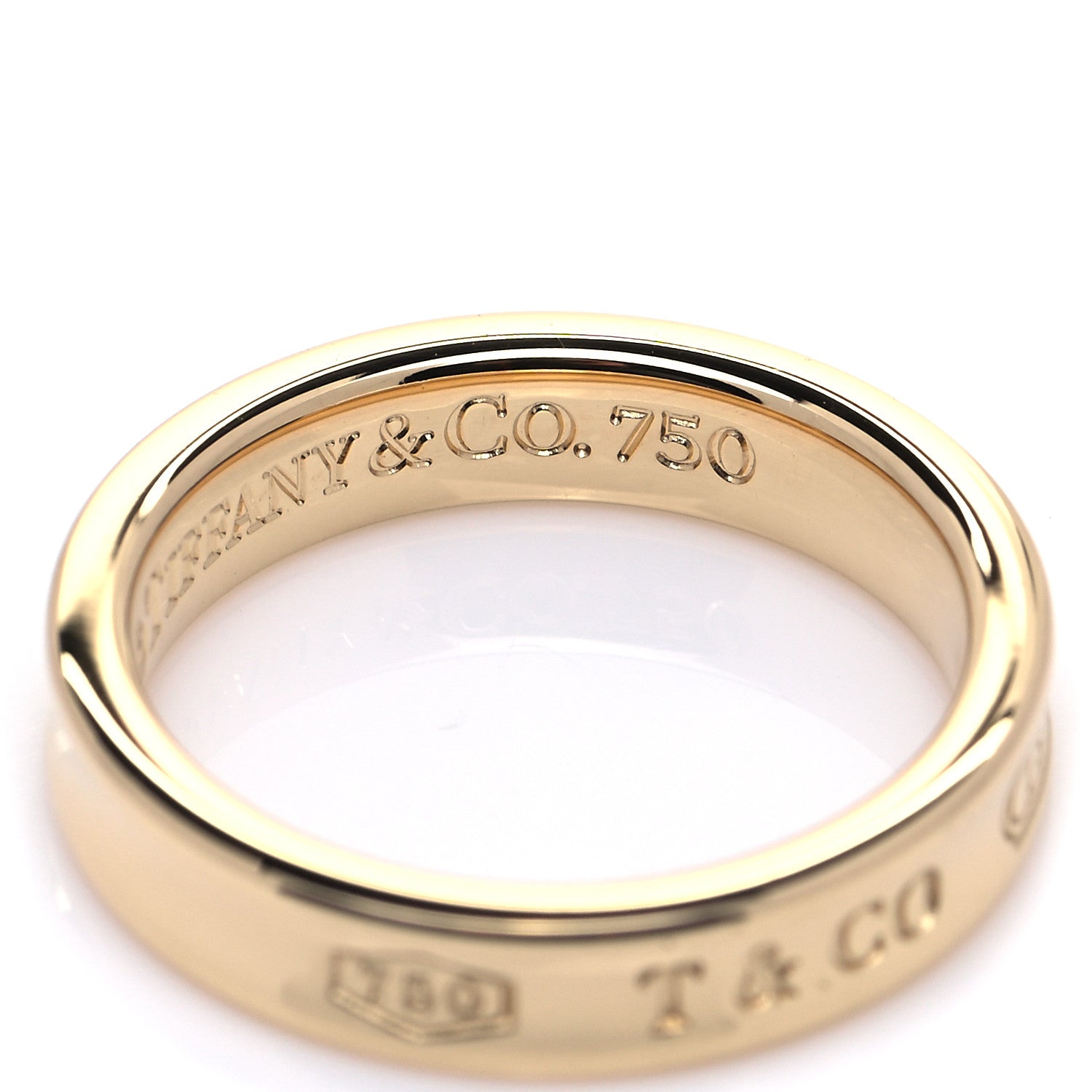 Tiffany 18K Yellow Gold Narrow 1837 Ring 50 5.5 4 of 5