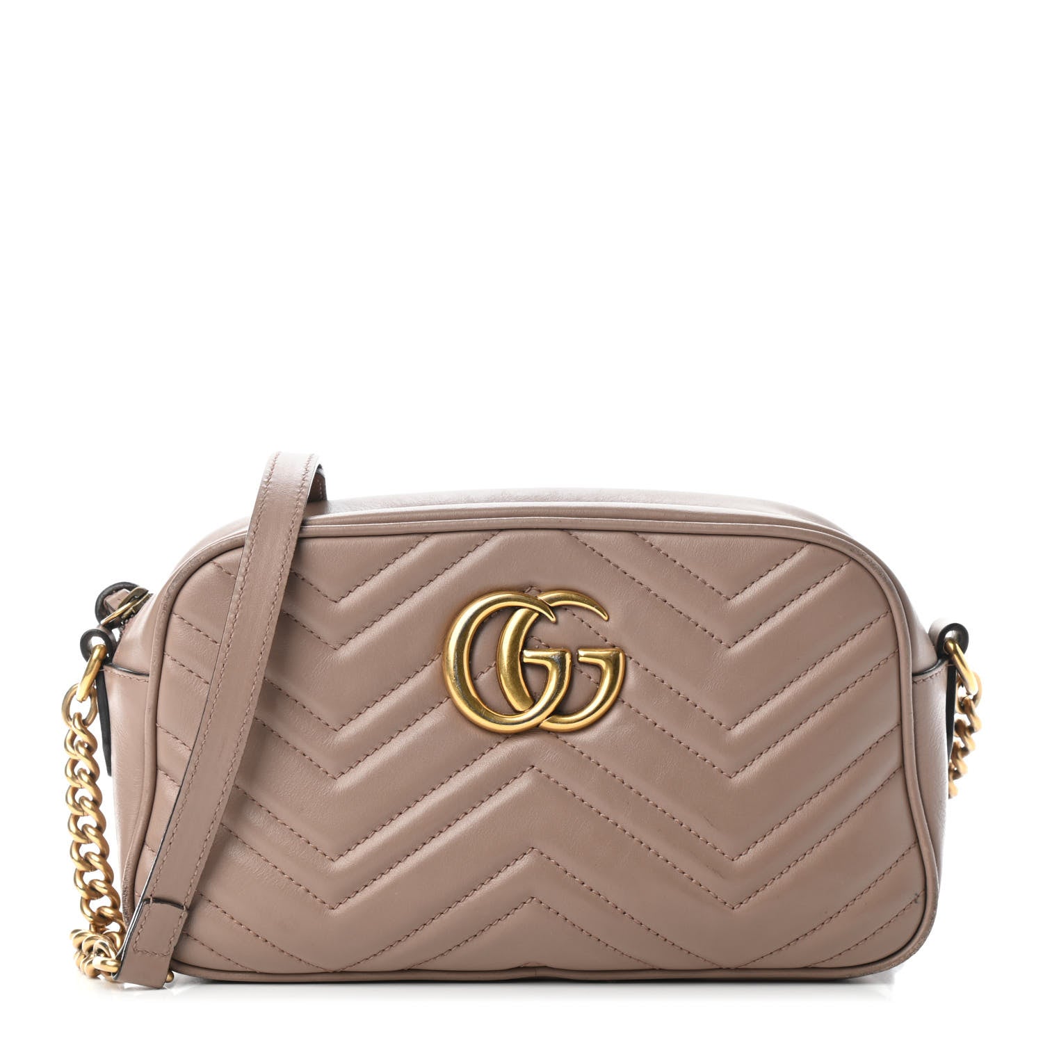 Gucci Calfskin Matelasse Small GG Marmont Chain Shoulder Bag Porcelain Rose 1 of 6