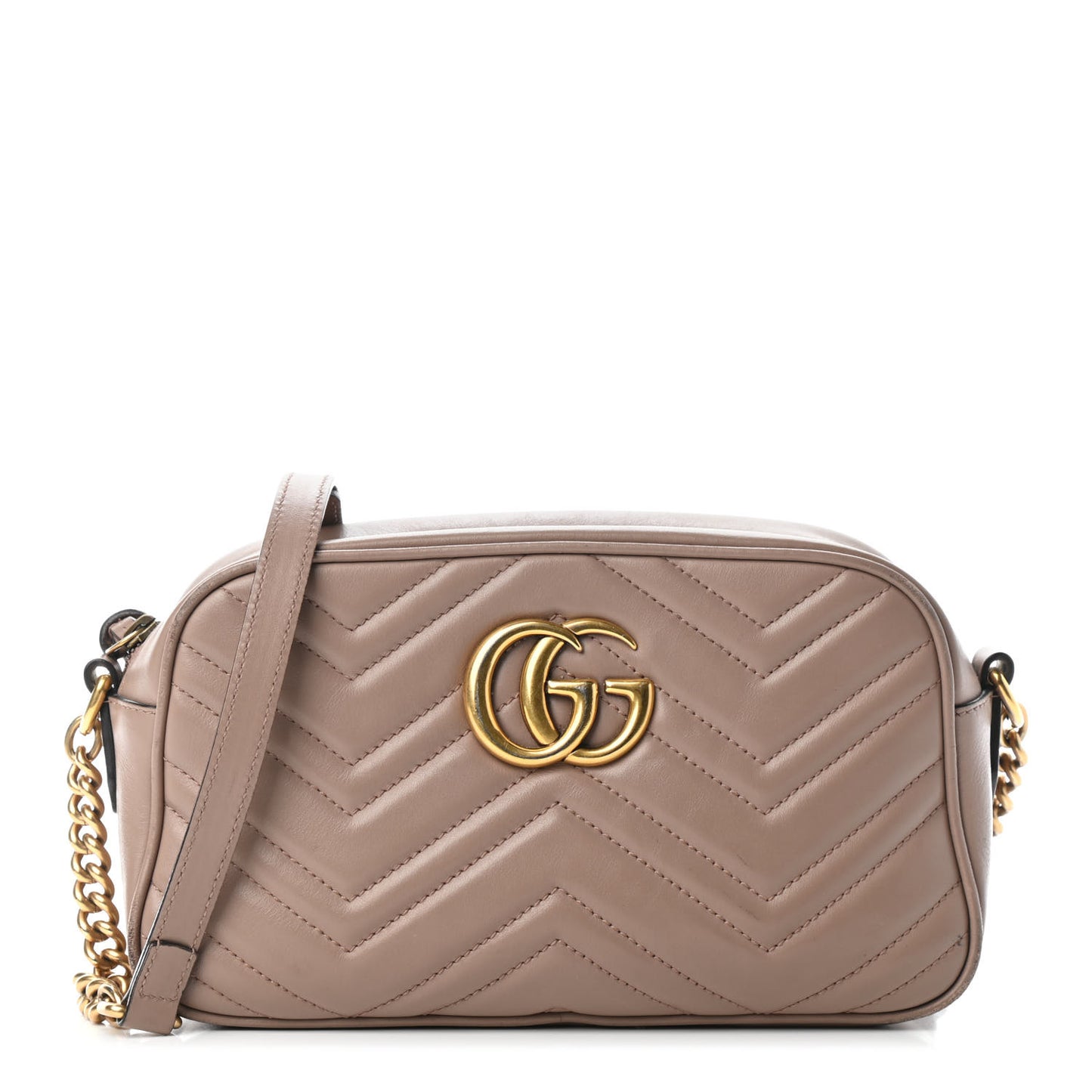 Calfskin Matelasse Small GG Marmont Chain Shoulder Bag Porcelain Rose