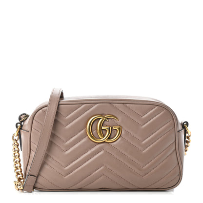 Gucci Calfskin Matelasse Small GG Marmont Chain Shoulder Bag Porcelain Rose 1 of 6