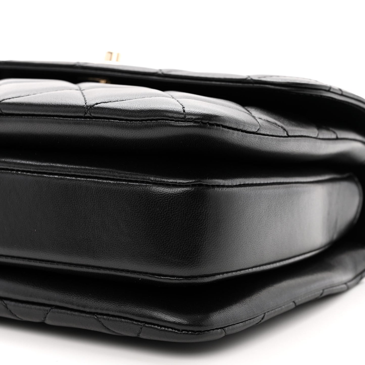 Lambskin Quilted Small Trendy CC Dual Handle Flap Bag Black