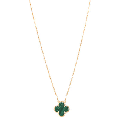 Van Cleef & Arpels 18K Yellow Gold Malachite Vintage Alhambra Pendant Necklace 1 of 3
