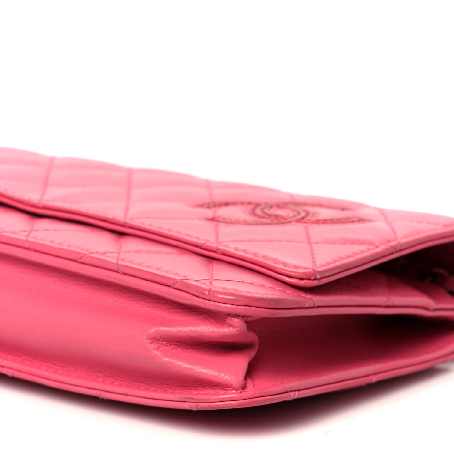Chanel Lambskin Quilted Wallet On Chain WOC Pink 11 of 11