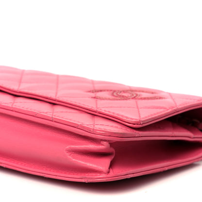 Chanel Lambskin Quilted Wallet On Chain WOC Pink 11 of 11