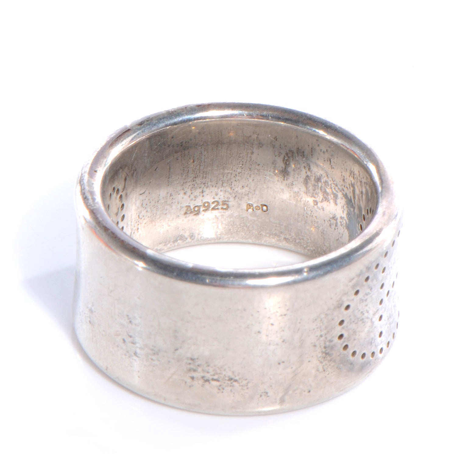 Hermes Sterling Silver Eclipse Ruban Ring GM 53 6 4 of 6